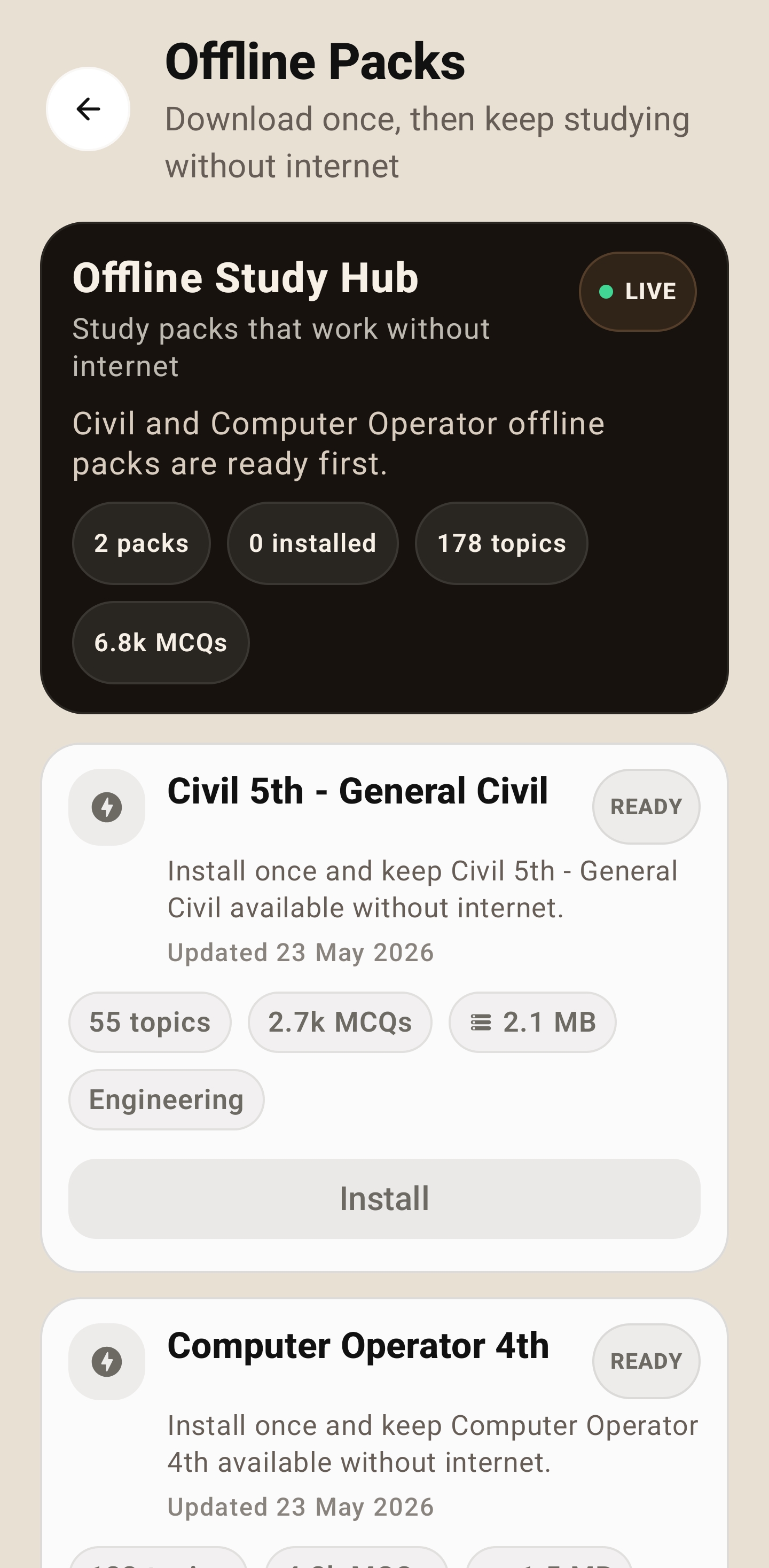 TechPSC offline packs